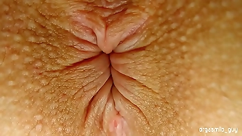 Pulsating Orgasm with anal contractions close up asshole