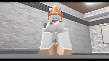 Slutty Roblox bunny girl sneaks in boy's locker room then gets fucked